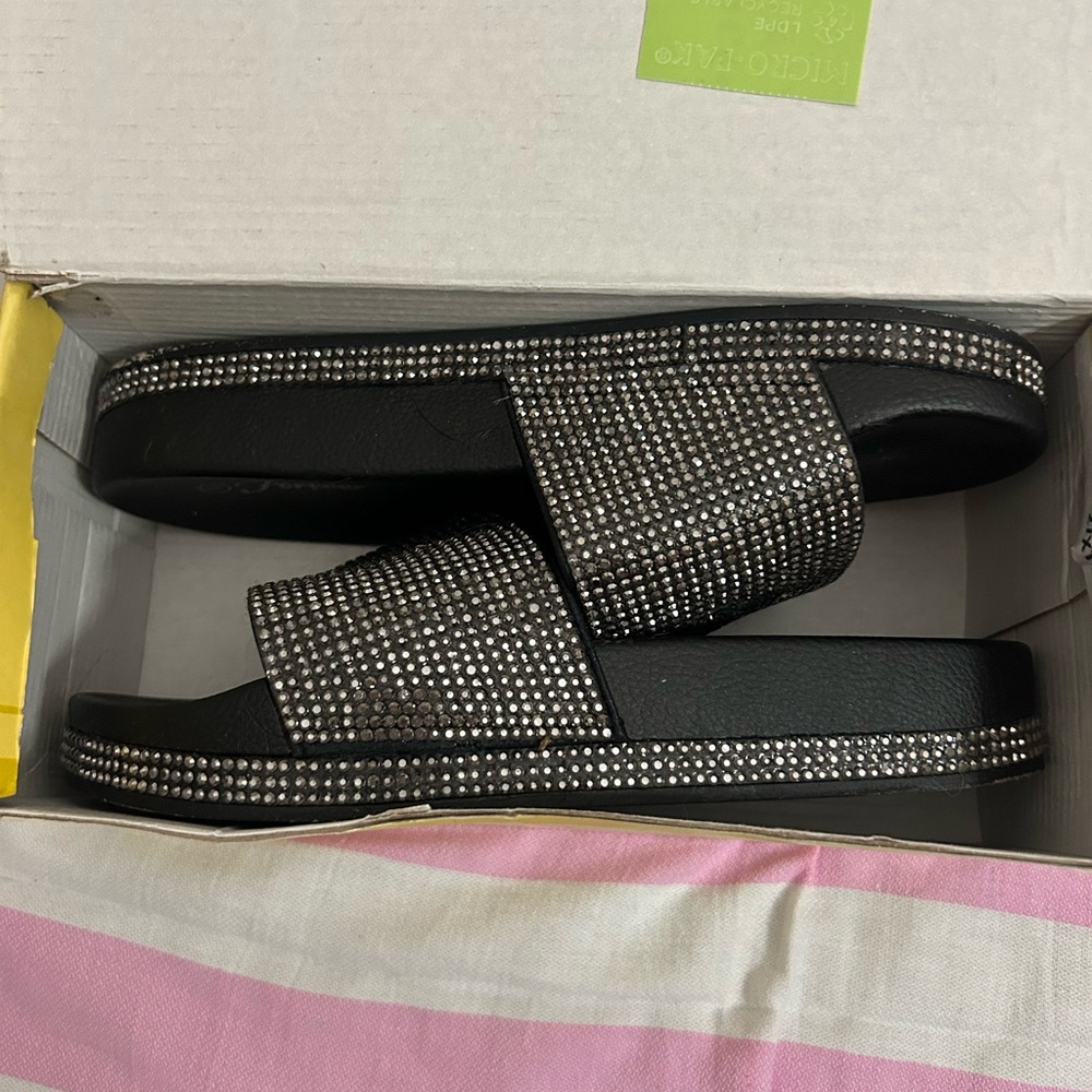 Elegant Black Studded Women's Slides